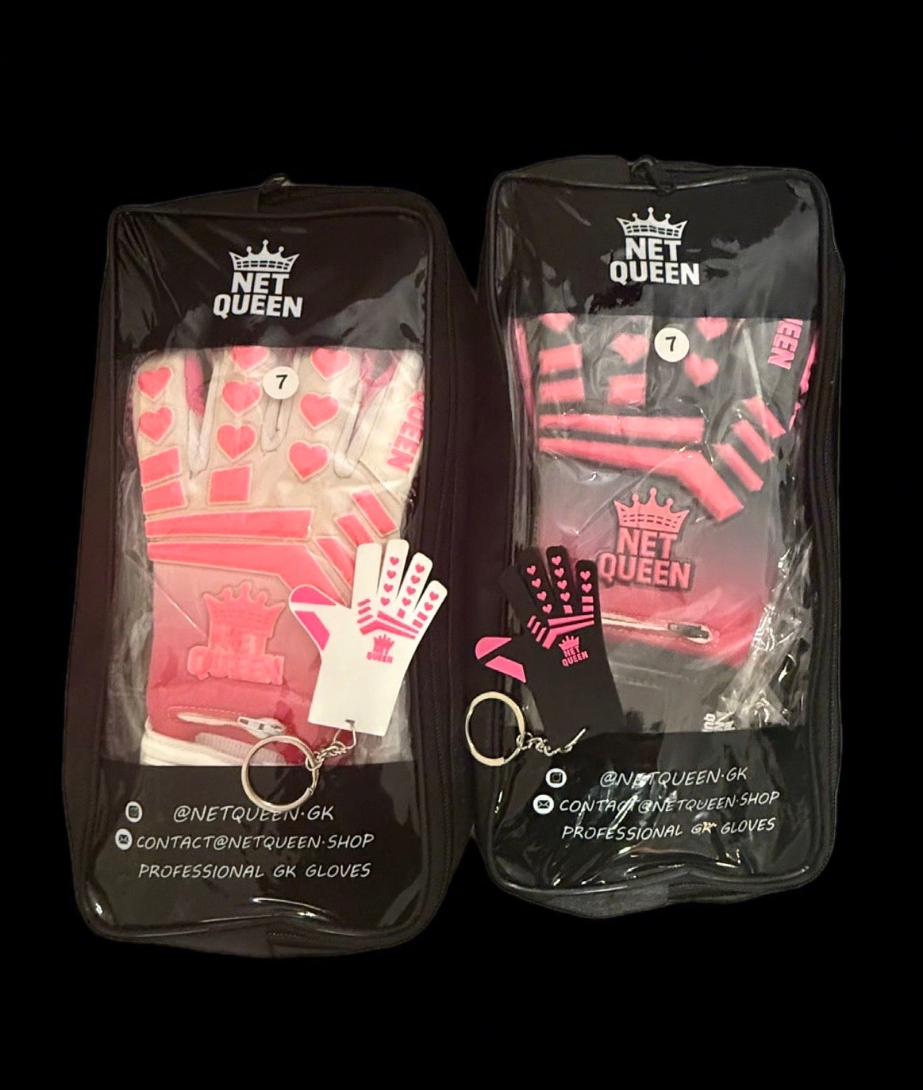 NetQueen Queen of Hearts Pro – White/Pink - Embossed German Contact Latex