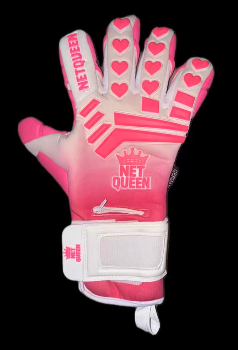 NetQueen Queen Of Hearts Pro White Pink Embossed German Contact La netqueen-queen-of-hearts-pro-white-pink-embossed-german-contact-la