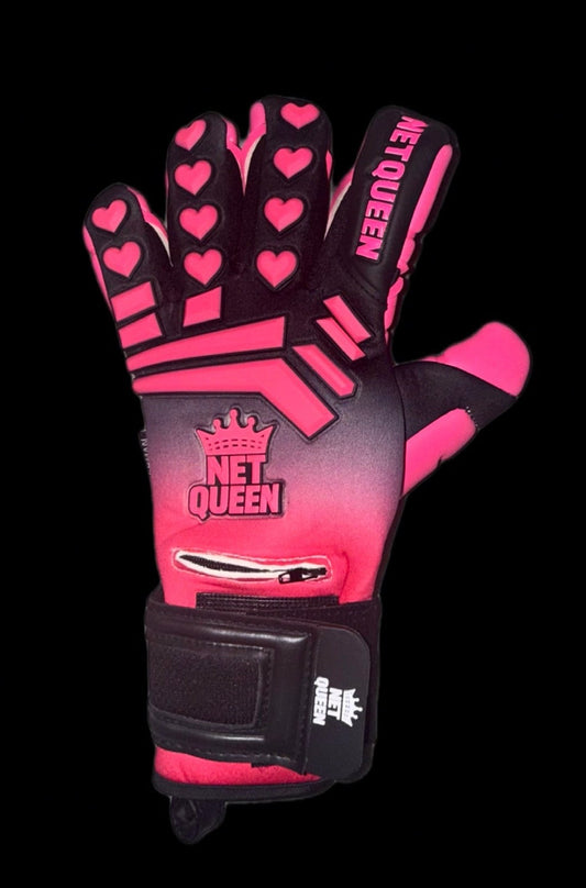 NetQueen Queen of Hearts Pro – Black/Pink - Embossed German Contact Latex