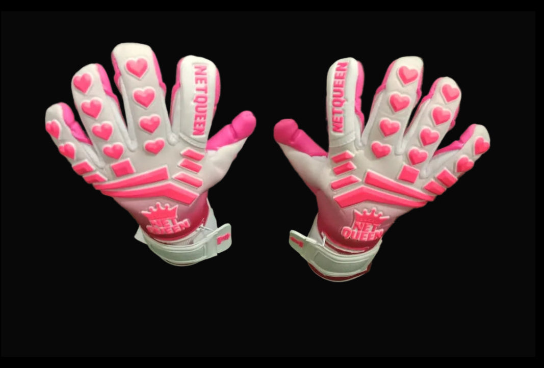 NetQueen Queen of Hearts Pro – White/Pink - Embossed German Contact Latex